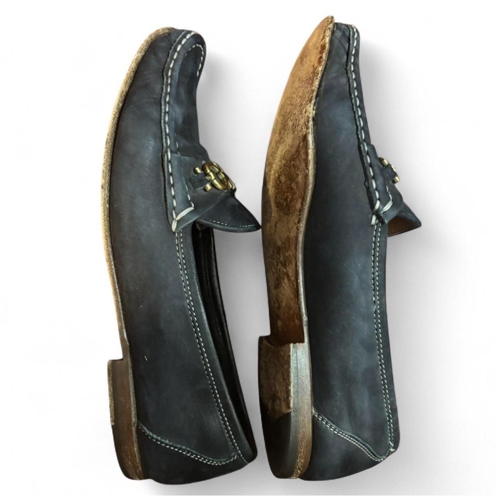 Salvatore Ferragamo Womens Black Suede Loafers Sz 9 AA Gancini Bit Slip On Italy - Picture 4 of 8
